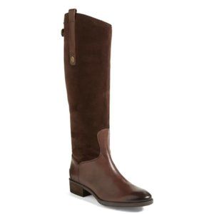 Sam Edelman Pembrooke brown leather riding boots, knee high, zip up 8.5 / 39.5